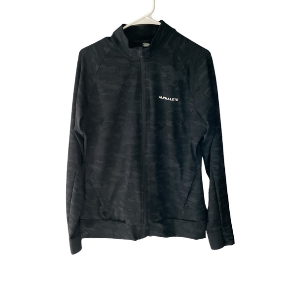 Alphalete Pro Elite Full Zip Jacket Black/Gray Camo Men’s Size Medium - Picture 2 of 6